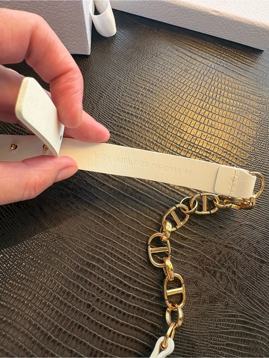 Christian Dior Dioriviera Capulse 2022 Chain Leather Belt Light Cream Size 80 main image 7